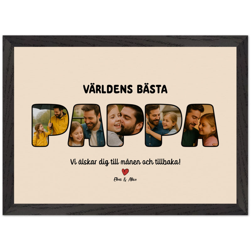 Fars dag Present: Personlig Pappa-poster med egna foton – Välj mellan 4 layouter