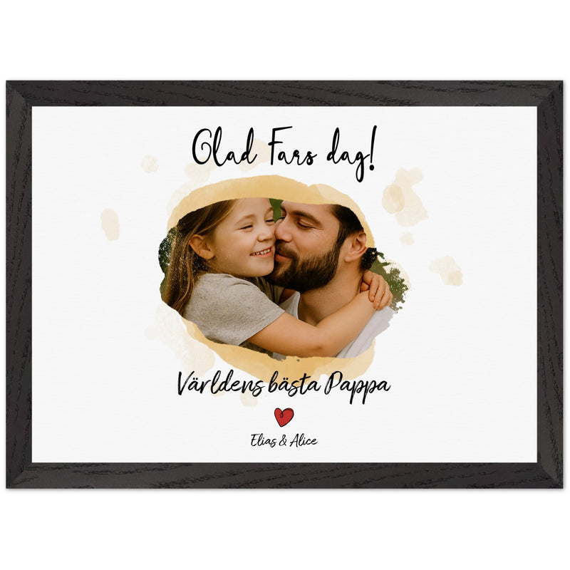 Personlig Fars Dag Poster - Egen Bild, Namn och Text