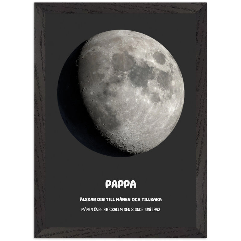 Personlig Pappa-poster med Månfas