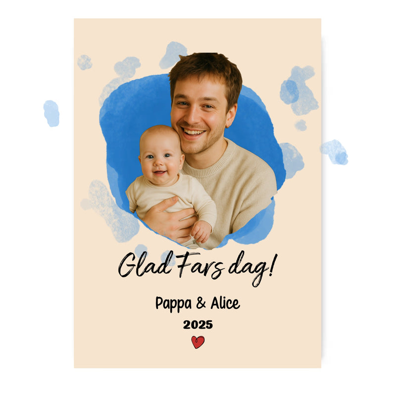 Personlig Fars dag-present – Poster utan ram: Med Foto & Namn