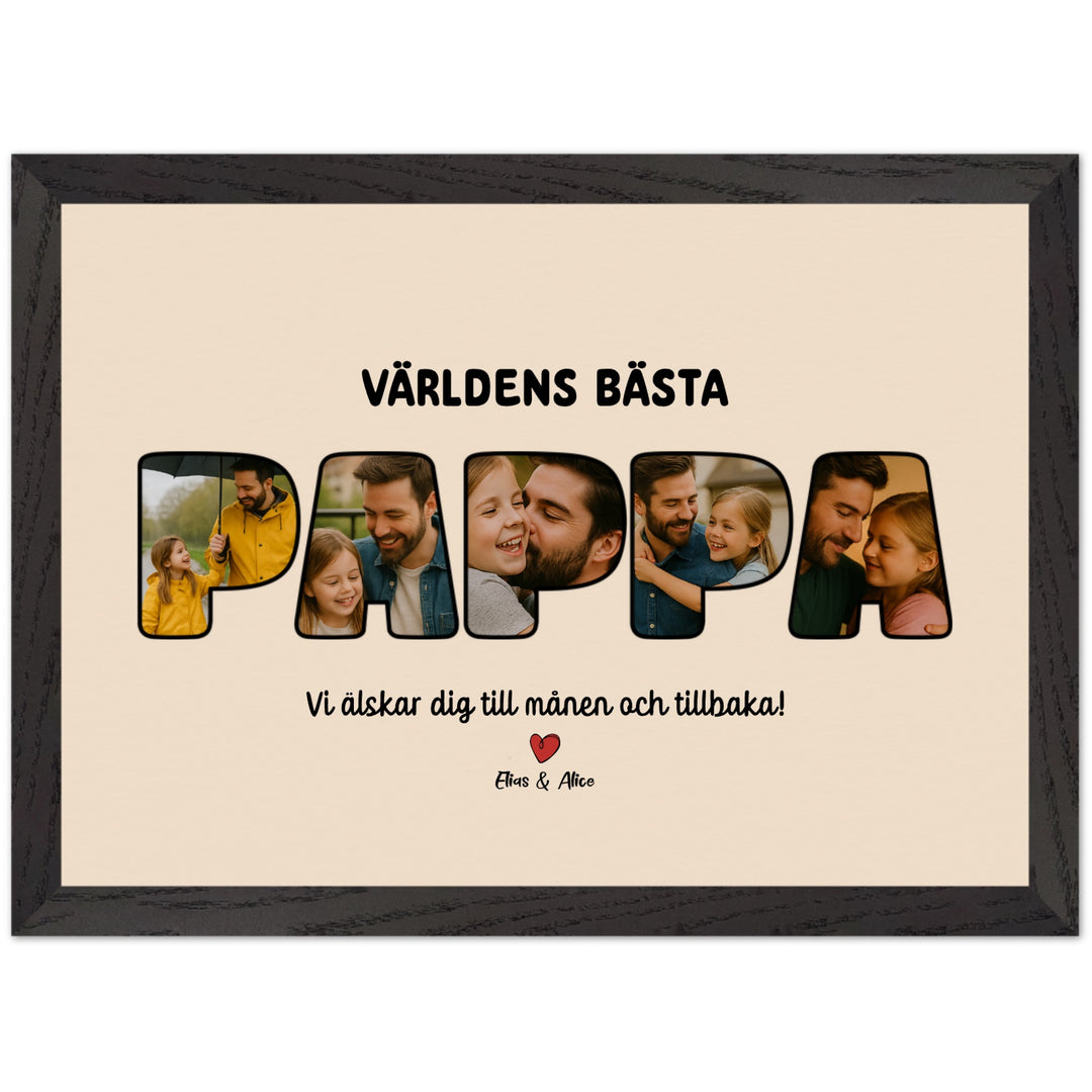 Fars dag Present: Personlig Pappa-poster med egna foton – Välj mellan 4 layouter