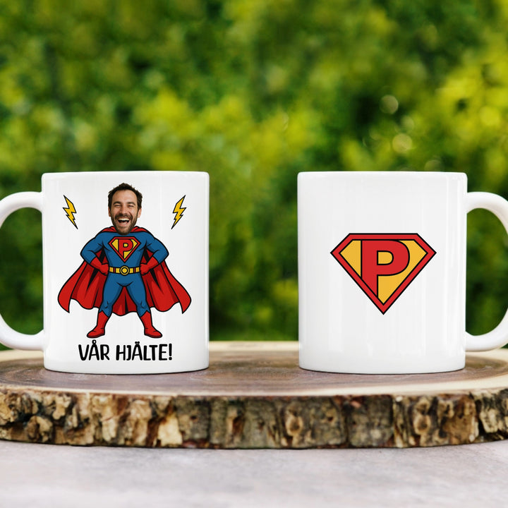 Personlig mugg – Superpappa med eget foto | Rolig Fars dag-present